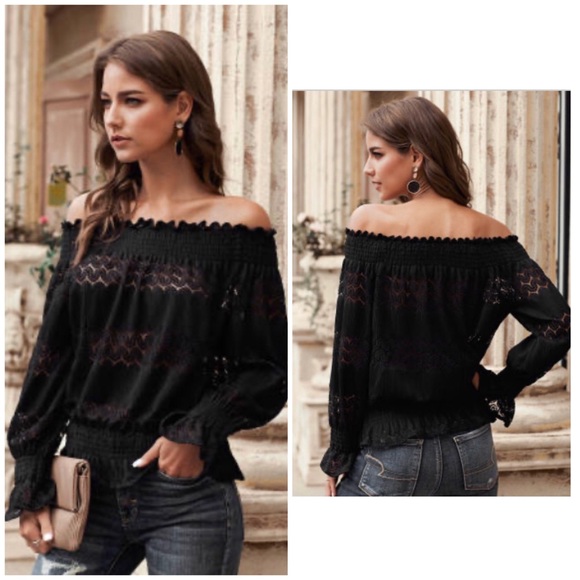 🖤HP🖤 1 XXL LEFT•Black Off-Shoulder Blouse - Picture 2 of 7